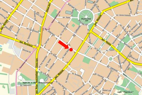 Citylight A in Poltava, 1.8x1.2  Sevcenka st., 29, Central'nij rinok, navproti supermarketu "Fokstrot" scheme