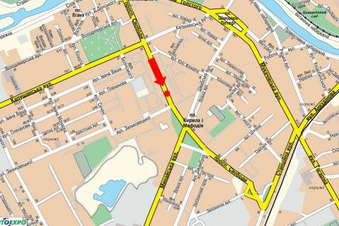 Citylight A in Uzhgorod, 1.8x1.2  Svobodi av. / Zan'kovec'koi st., Kirila i Mefodia pl., rozdil'nik scheme