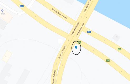 Billboard B in Dnipro (Dnipropetrovsk), 6х3  Zaizd na Amurs'kij mist z Pravogo berega scheme