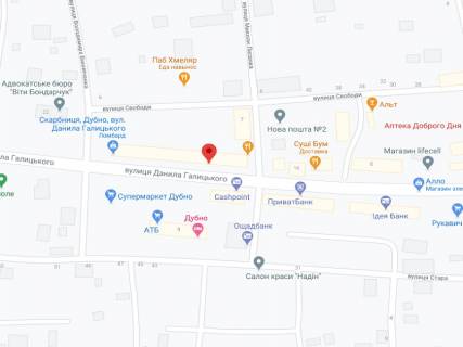 Video Billboard A in Dubno Galic'kogo st., 18, apteka "Volin'farm", prajs za rolik 10 sek 1 vihid/5 hvilin, na dvostoronn'omu ekrani, vid 144 vihodiv na den'. Rozrahunok dla insih parametriv translacii utocnujte u menedzera. - 301346 scheme