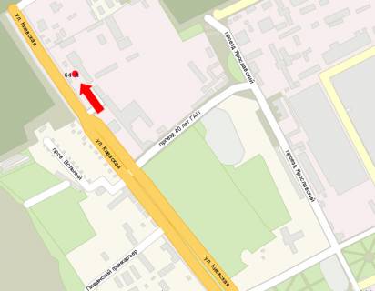 Billboard A in Kremenchuk, 3x6  Kiivs'ka st., viizd v bik m. Kiiv scheme