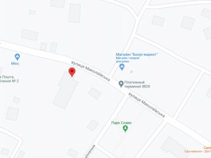 Billboard A in Boguslav Mikolaivs'ka st., 40 B, apteka "Vitamin", prajs za rolik 10 sek 1 vihid/5 hvilin, z 8:00-22:00. Rozrahunok dla insih parametriv translacii utocnujte u menedzera. scheme