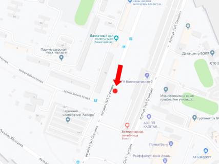 Billboard A in Kyiv, 3x6  Sim'i Sosninih st., 16 v storonu bst. Kol'cova scheme