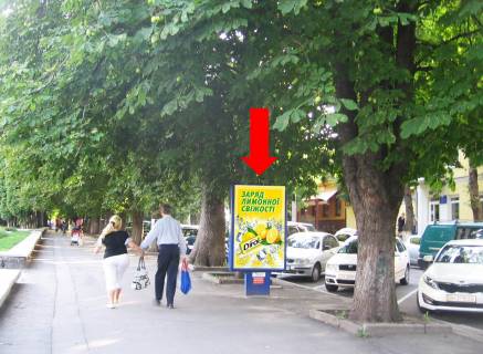 Citylight B in Khmelnitsky, 1.8x1.2  Proskurivs'ka st. / Grusevskogo st., bila parku im. Sevcenka, salona "Kiivstar" Photo 1