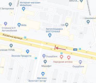 Billboard A in Zaporizhzhya, 6х3  Kosmicna st. - Cumacenka st.  scheme