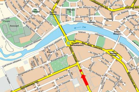 Citylight A in Uzhgorod, 1.8x1.2  Svobodi av., 28, rozdil'nik, centr obslugovuvanna MTS, v bik Hmel'nickogo pl. scheme