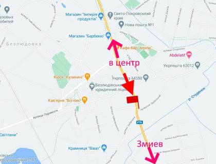 Billboard B in Bezlyudivka, 3x6  Гагаріна пр., с. Безлюдівка, (12), виїзд зміста scheme