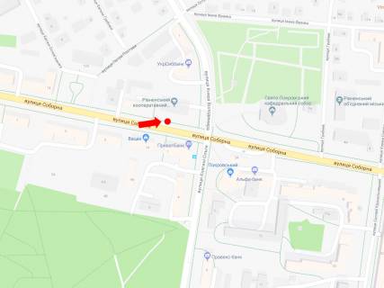 Citylight B in Rivne, 1.8x1.2  Soborna st., 10 / Knagini Ol'gi st., zupinka, z centru, B1 scheme