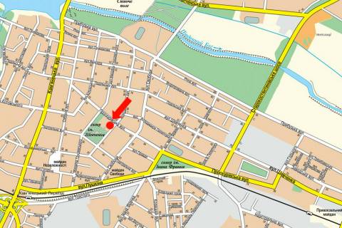 Citylight A in Khmelnitsky, 1.8x1.2  Volodimirs'ka st. / Proskurivs'ka st., 44, navproti gotelu "Zovtevij" scheme