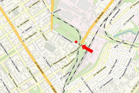 Citylight A in Kremenchuk, 1.8x1.2  Halamenuka st. / Leonova st., bila z/d vokzalu, zupinki scheme