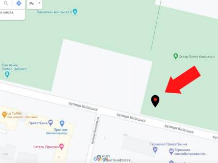 Video Billboard B in Pryluky Kiivs'ka st. - Central'na pl., prava storona plosi, prajs za rolik 10 sek 1 vihid / 2 hvilini, cilodobovo. Rozrahunok dla insih parametriv utocnujte u menedzera. - 295424 scheme