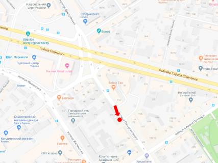Citylight  in Kyiv, 1.8x1.2  Saksagans'kogo st., 141, v storonu st. Petluri scheme