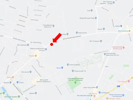 Billboard  in Kyiv, 3x6  Maksimovica st. (kolis. Trutenka st.) - st. Kolosa, v storonu ZK "Liko-grad", st. Koneva scheme