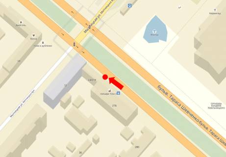 Citylight  in Cherkasy, 1.8x1.2  Sevcenka bst., 276, navproti PK "Druzba Narodiv", v centr scheme