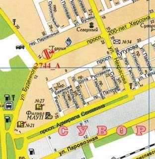 Citylight A in Kherson 200-ricca Hersona av. - Kedrovs'kogo st. (kolis. Bud'onnogo st.) scheme