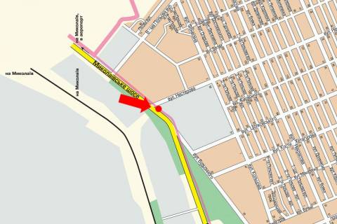 Billboard B in Kherson, 3x6  Mikolaivs'ke sose / Nesterova st., v centr (flazok) scheme