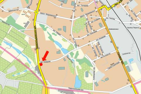 Billboard B in Chernivtsi, 3x6  Geroiv Majdanu st. (kol. Cervonoarmijs'ka st.), 115 / Komarova st., z centru scheme