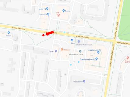 Citylight  in Rivne, 1.8x1.2  Kiivs'ka st., zupinka "Avtovokzal", bila rinku "Andriivs'kij", v bik Grusevs'kogo st., B2 scheme