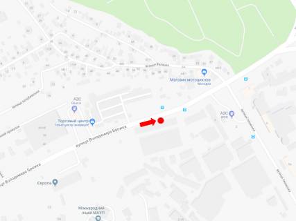 Billboard A in Kyiv, 2.3x3.14  Brozka st. (kolis. Kirovograds'ka st.), 100m. do st. Izums'ka, v storonu st. Grincenka scheme