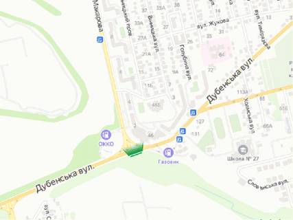 Billboard A in Rivne Dubens'ka st. - Makarova st. scheme