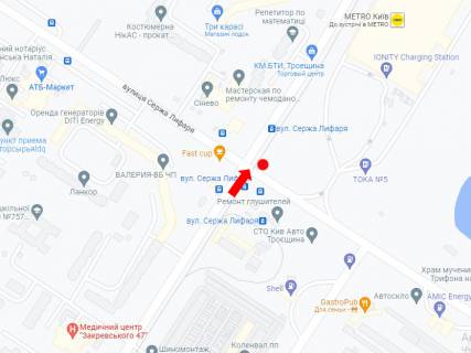 Prismatron, Prism A in Kyiv, 3x6  Zakrevs'kogo st. - Lifara (kol. Saburova) st. - 457097 scheme