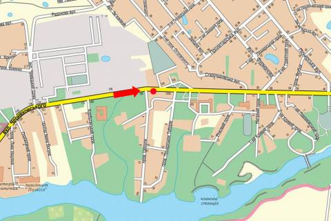 Billboard  in Zhytomyr, 3x6  Cudnivs'ka st. (kol. Cernahivs'kogo st.) , 103A, bila AZS "Ul'tra", v centr scheme