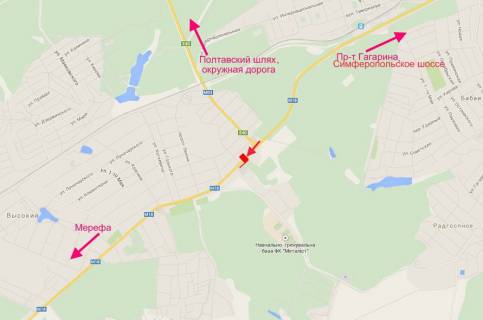 Billboard B in High, 3x6  Сімферопольське шосе - с. Високий, пост ДАІ, виїзд з міста scheme