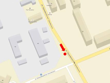 Billboard A in Uzhgorod, 3x6  Grusevs'kogo st., 25 / Zan'kovec'koi st., v bik Minajs'koi st. scheme