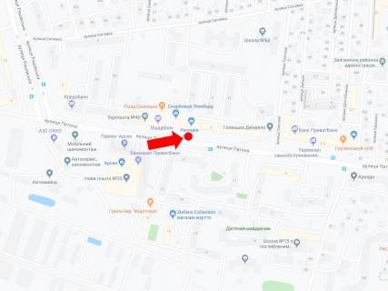 Citylight B in Lviv, 1.8x1.2  Patona st. 2 (zup. "Patona"), navproti  supermarketiv "Arsen", "Fokstrot", v storonu st. Vigovs'kogo scheme