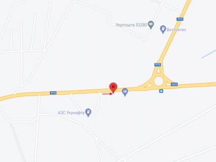 Billboard A in Nikopol, 6х3  N-23, km 227+060 (pravoruc), Viizd z m. Nikopol', ruh do rozv'azki na Dnipro scheme