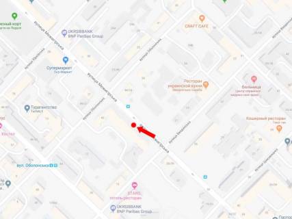 Citylight A in Kyiv, 1.8x1.2  Mezigirs'ka st., 43 - st. Obolons'ka, v storonu st. m. "Tarasa Sevcenka" scheme