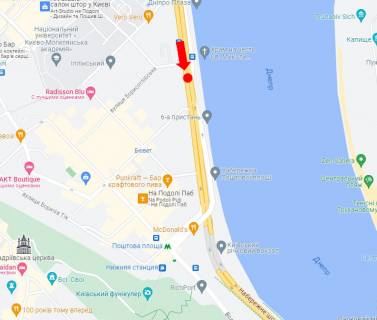 Video Billboard A in Kyiv, 1.8x1.2  Набережно-Хрещатицька вул., 17/18, на р/п, (5-2), у бік ст.м. "Поштова площа" - 583643 scheme