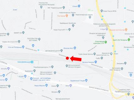 Billboard  in Kyiv, 3x6  Zaliznicne sose - Vijs'kovij proizd, ZK "Novopecers'ki lipki", v storonu bst. Druzbi narodiv scheme