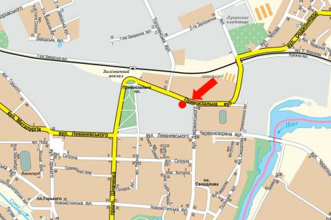 Billboard B in Sumi, 3x6  Privokzal'na st. / Troic'ka st., bila supermarketu "Ekomarket" scheme