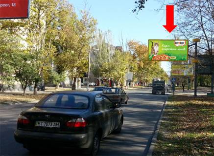 Billboard A in Kherson, 3x6  Nebesnoi Sotni st. (kol. 40-ricca Zovtna st.) / Tiraspol's'ka st., bila parku "Hersons'ka forteca", z centru (flazok) Photo 1