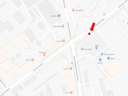 Citylight B in Rivne, 1.8x1.2  Gagarina st., TRC "Cajka", supermarketi "Sil'po", "El'dorado", v bik Grusevs'kogo st., B2 scheme