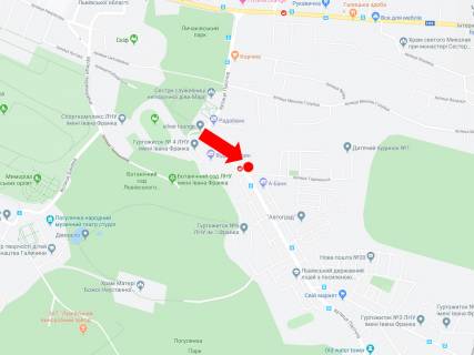 Citylight  in Lviv, 1.8x1.2  Pasicna st. 39 - st. Tadzic'ka, (zup. "Tadzic'ka"), z centru scheme