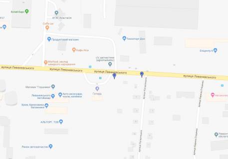 Billboard B in Bila Tserkva, 3x6  Levanevs'kogo st. - Kagarlic'ka st. scheme
