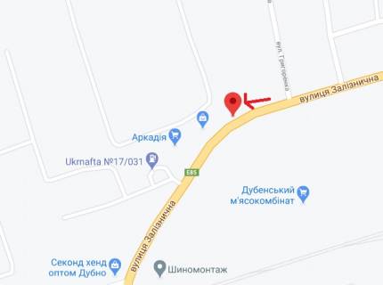 Billboard A in Dubno, 3х6  st.Zaliznicna 140_hlibzavod scheme