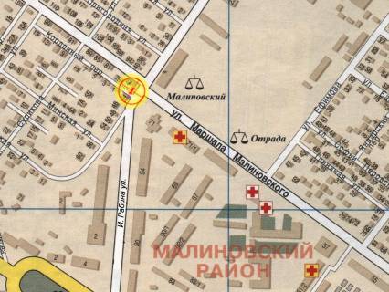 Billboard + in Odessa, 3x6  Рабина вул. - Малиновського вул. scheme