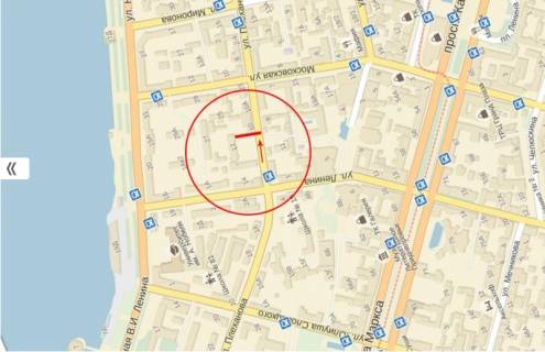 Backlight A in Dnipro (Dnipropetrovsk), 3,14х2,32  st.Knaza V.Velikogo, 14, central'nij mist, radom TC Most-Siti, TC "Kubometr" scheme