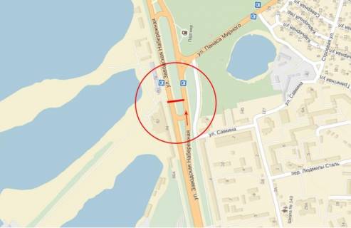 Billboard B in Dnipro (Dnipropetrovsk), 6х3  st.Nab.Zavods'ka - st.Panasa Mirnogo, z/m Cervonij Kamin', Parus scheme