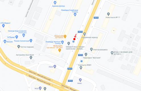 Non-Standard A in Dnipro (Dnipropetrovsk), 0,80х1,86  Pr.Slobozans'kij, bila bud.1Z, bila MAKDONALDS scheme