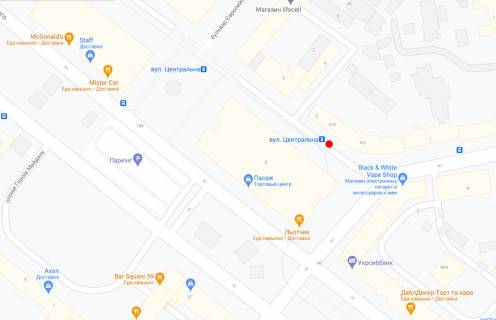 Non-Standard B in Dnipro (Dnipropetrovsk), 0,92х2,00  Vst.Central'na, bila bud.2/4, navproti TC PASSAZ scheme