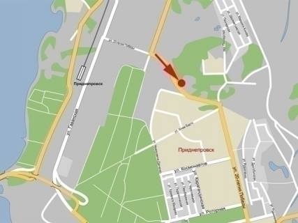 Billboard B in Dnipro (Dnipropetrovsk), 6х3  st.20-ricca Peremogi, z-m Pridniprovs'k (navproti AZS), z centru scheme