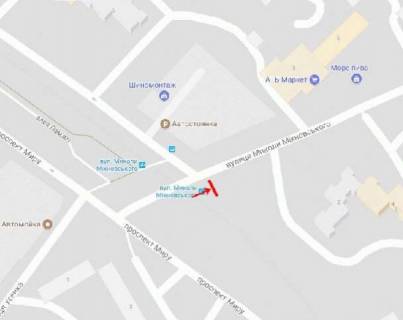 Billboard A in Dnipro (Dnipropetrovsk), 6х3  st.Serbini, bila av.Miru ("ATB-market", v bik Berezins'kogo rinku, do centru) scheme