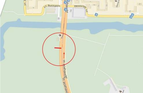 Billboard B in Dnipro (Dnipropetrovsk), 6х3  z/m Lomivs'kij No1, v'izd na Kajdac'kij mist scheme