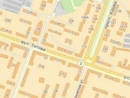 Citylight  in Dnipro (Dnipropetrovsk) st.Titova, 13, perehresta z av. O. Pola (supermarket Sil'po) scheme