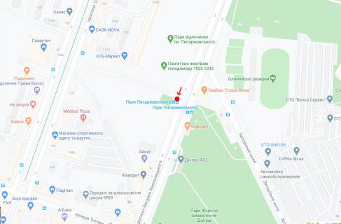 Non-Standard A in Dnipro (Dnipropetrovsk), 0,75х2,00 (перф)  Pr.Bogdana Hmel'nic'kogo, navproti bud.29G scheme