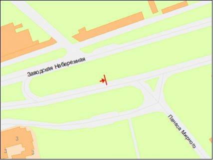 Billboard A in Dnipro (Dnipropetrovsk), 6х3  st.Nab.Zavods'ka (r-n parka Lenina) Cervonij Kamin', Parus scheme